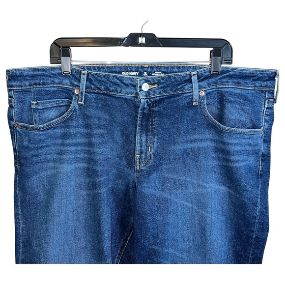 Old Navy Jeans Women’s Size 18 Petite Blue Wide Leg Mid Rise - Picture 2 of 5